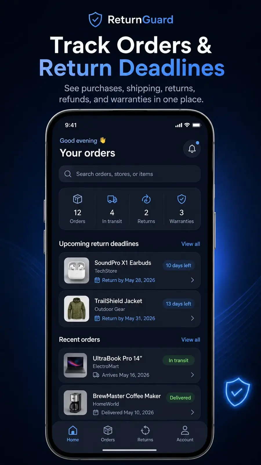ReturnGuard orders dashboard screenshot